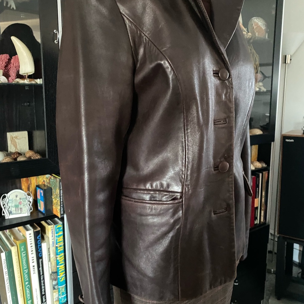 Jenne Maag super butter soft leather jacket. cool NYC 90’s girl look.